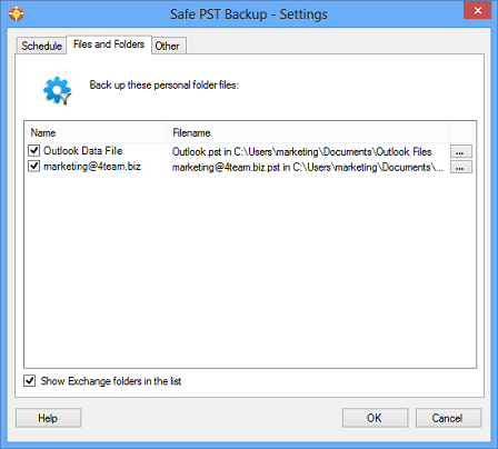 Select Pst Files or Folders